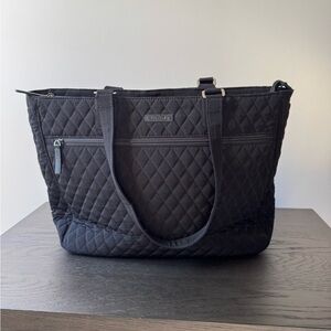 Vera Bradley Classic Black Quilted Laptop Tote